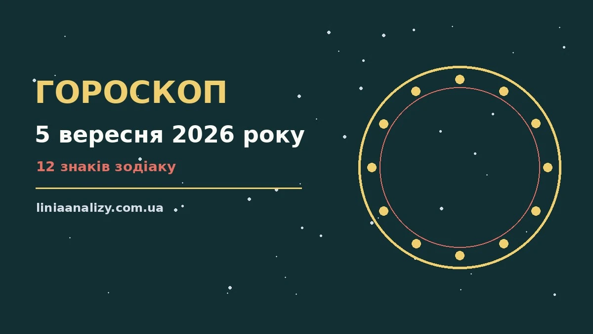 Гороскоп на 5 вересня 2026 року: перспективи для 12 знаків про настрій, справи та гроші
