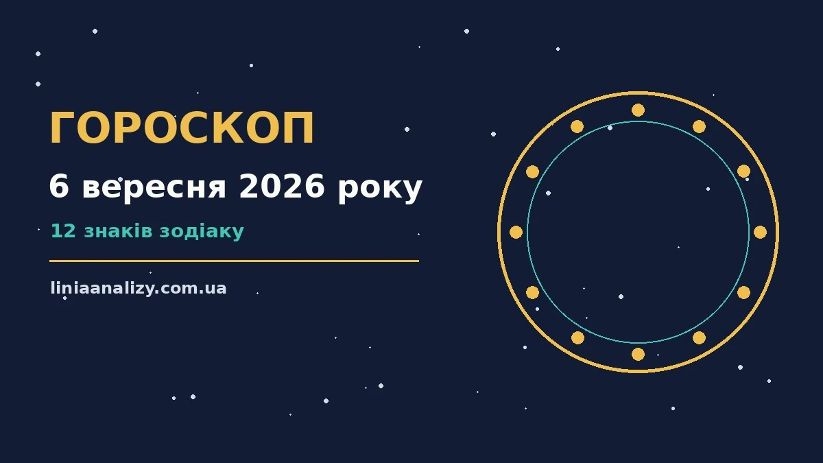 Гороскоп на 6 вересня 2026 року: перспективи для 12 знаків про настрій, справи та гроші