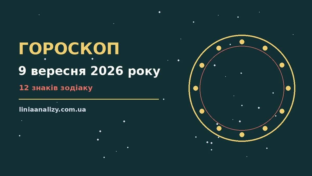 Гороскоп на 9 вересня 2026 року: перспективи для 12 знаків про настрій, справи та гроші